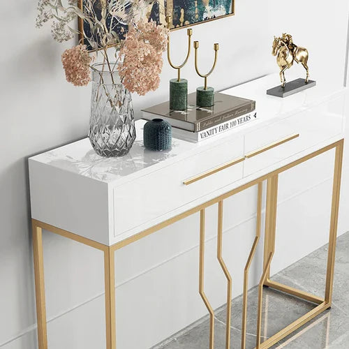 Modern Narrow Console Table with Storage Entryway Table with Drawers