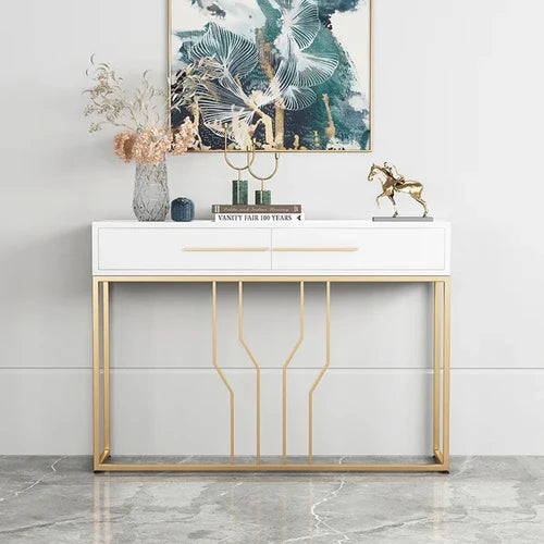 Modern Narrow Console Table with Storage Entryway Table with Drawers