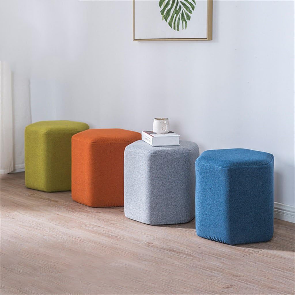 Hexagonal Upholstered Stool