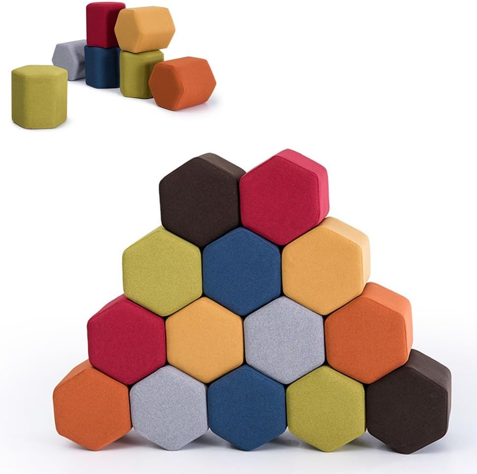 Hexagonal Upholstered Stool