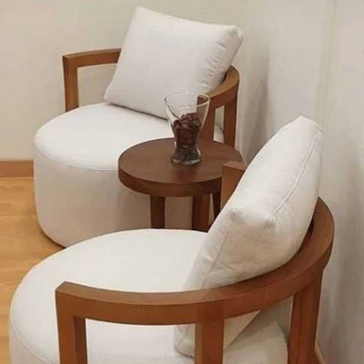 Barrel Chair (Set of 2 Chairs and Center Table)