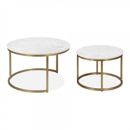 Set of 2 Stackable Elegant Coffee Tables, Nest Side Tables