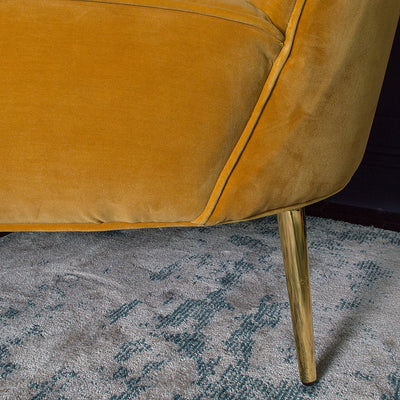 Curvarella Turmeric Mustard Velvet Chair