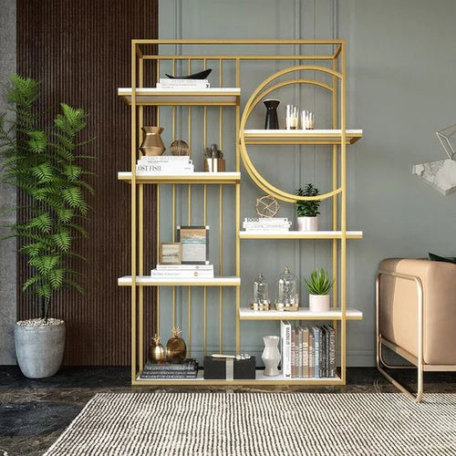 Contemporary 6-Tiered Standing Etagere Bookshelf