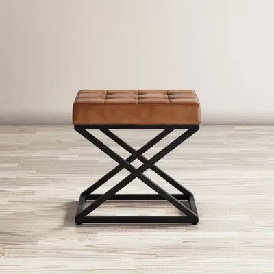 Tufted Leather Stool