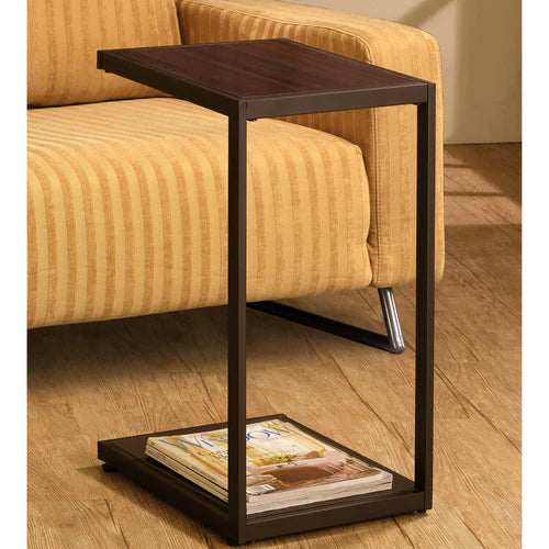 Ellie Contemporary Dark Brown Snack Side Table